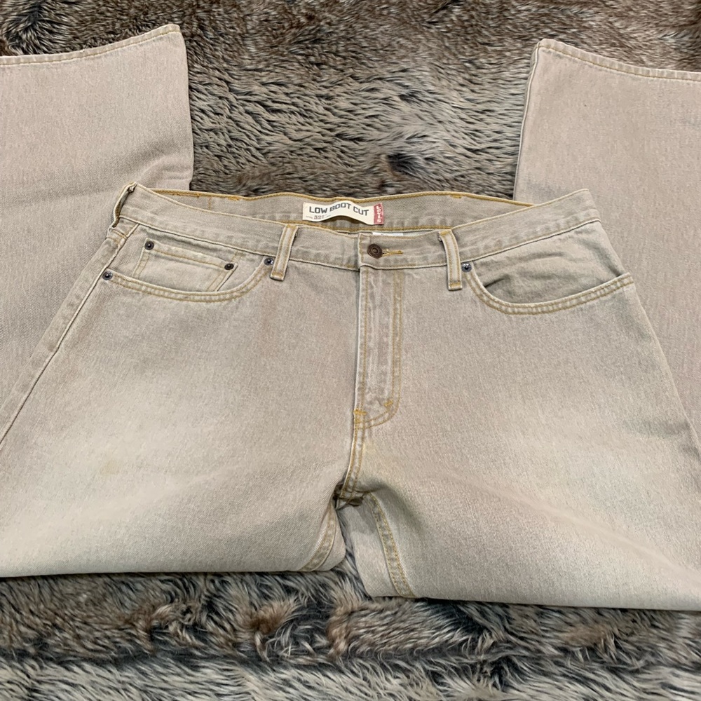 Vintage Men’s Levi’s 527 Low Boot Cut  Jeans Pants beige khaki
 W38X30